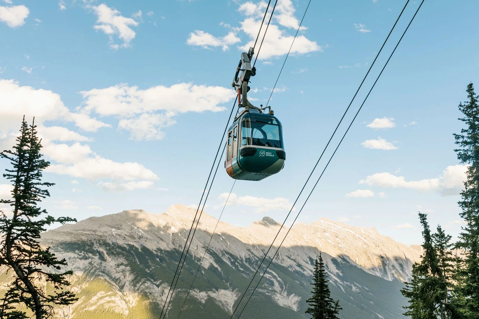 Banff gondola ride to a mountaintop.