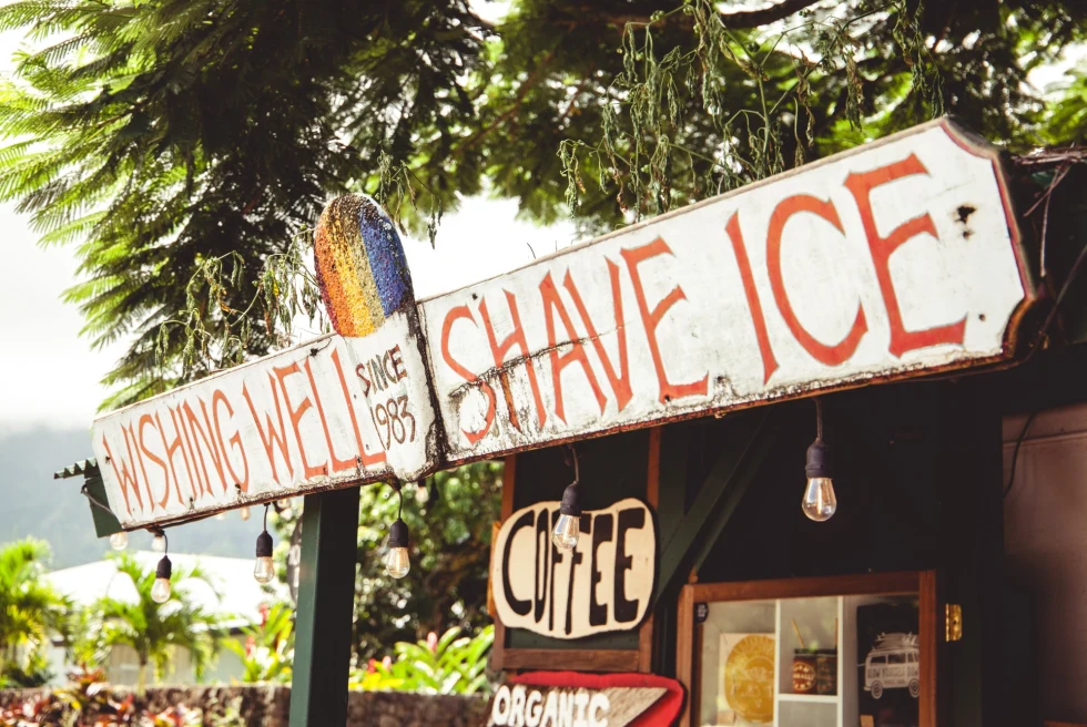whimsical Hawaiian shave ice shack