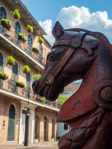 A horse statue in New Orleans.