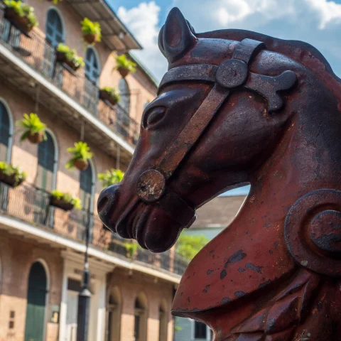 A horse statue in New Orleans.