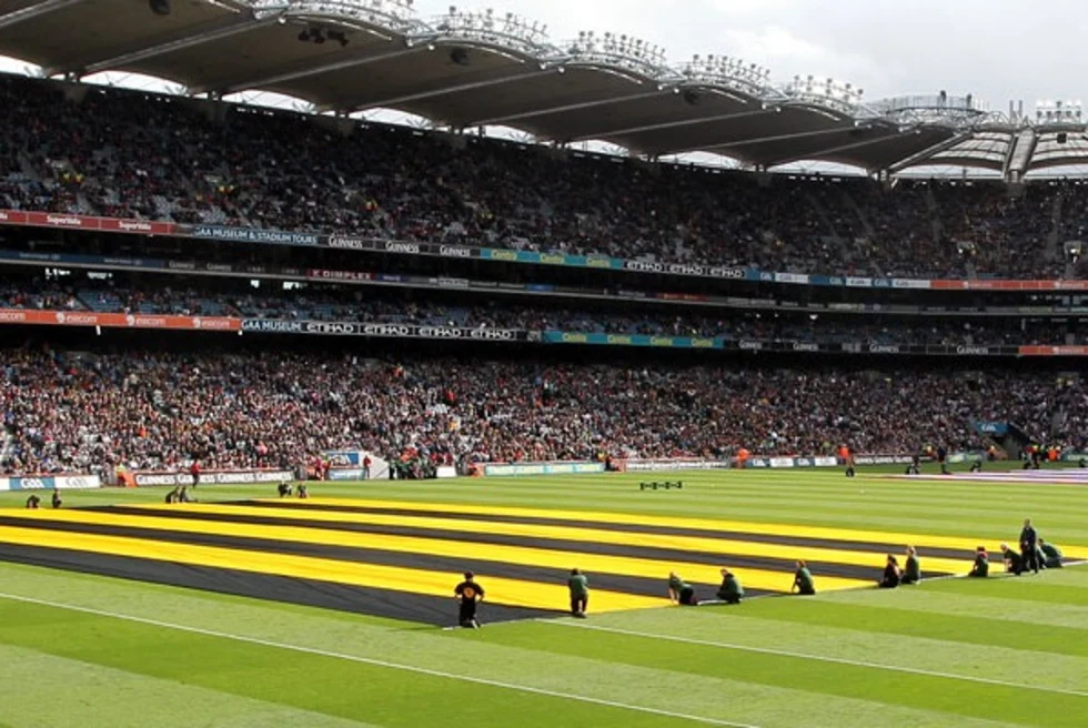 A field for a sport in Ireland.