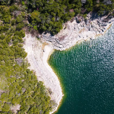 aerial view of a lake