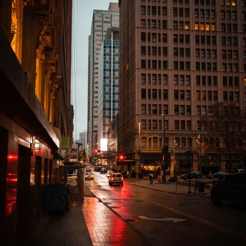 city street at night