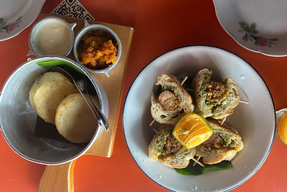 Columbia food on an orange table