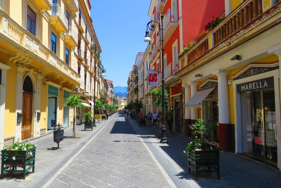 Corsa Italia is the main road through the centre of Sorrento. 