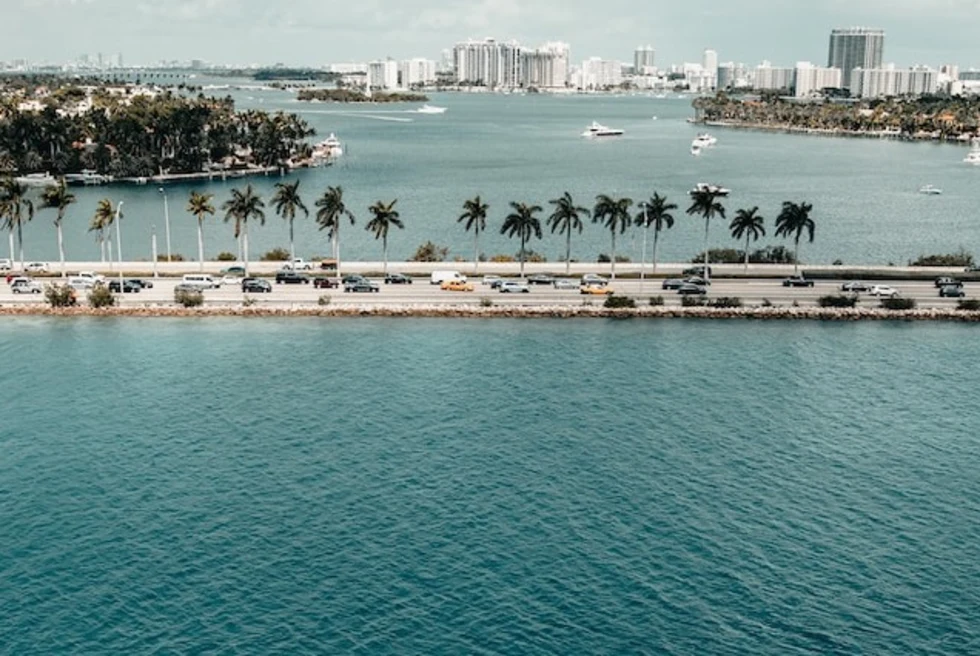 An arial view of the island
