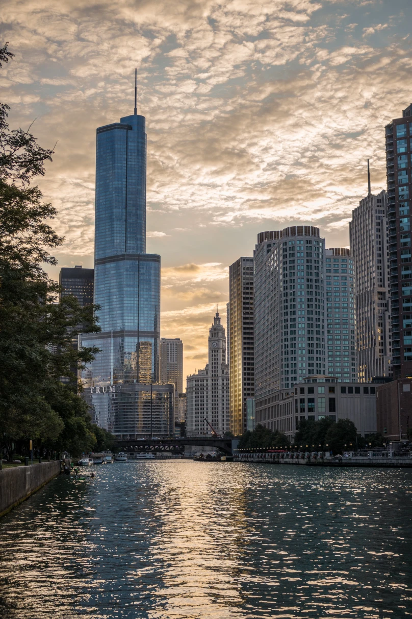 The Chicago skyline is a breathtaking architectural marvel, defined by iconic skyscrapers.