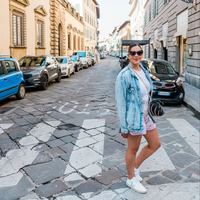 Travel Advisor Brenda Armendariz posed by the street on her travel.
