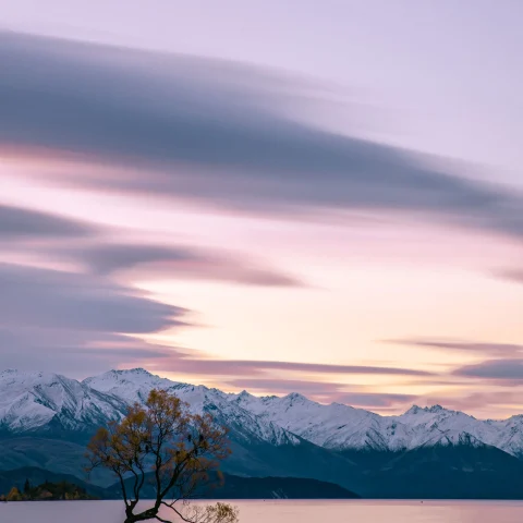 sunset over lake