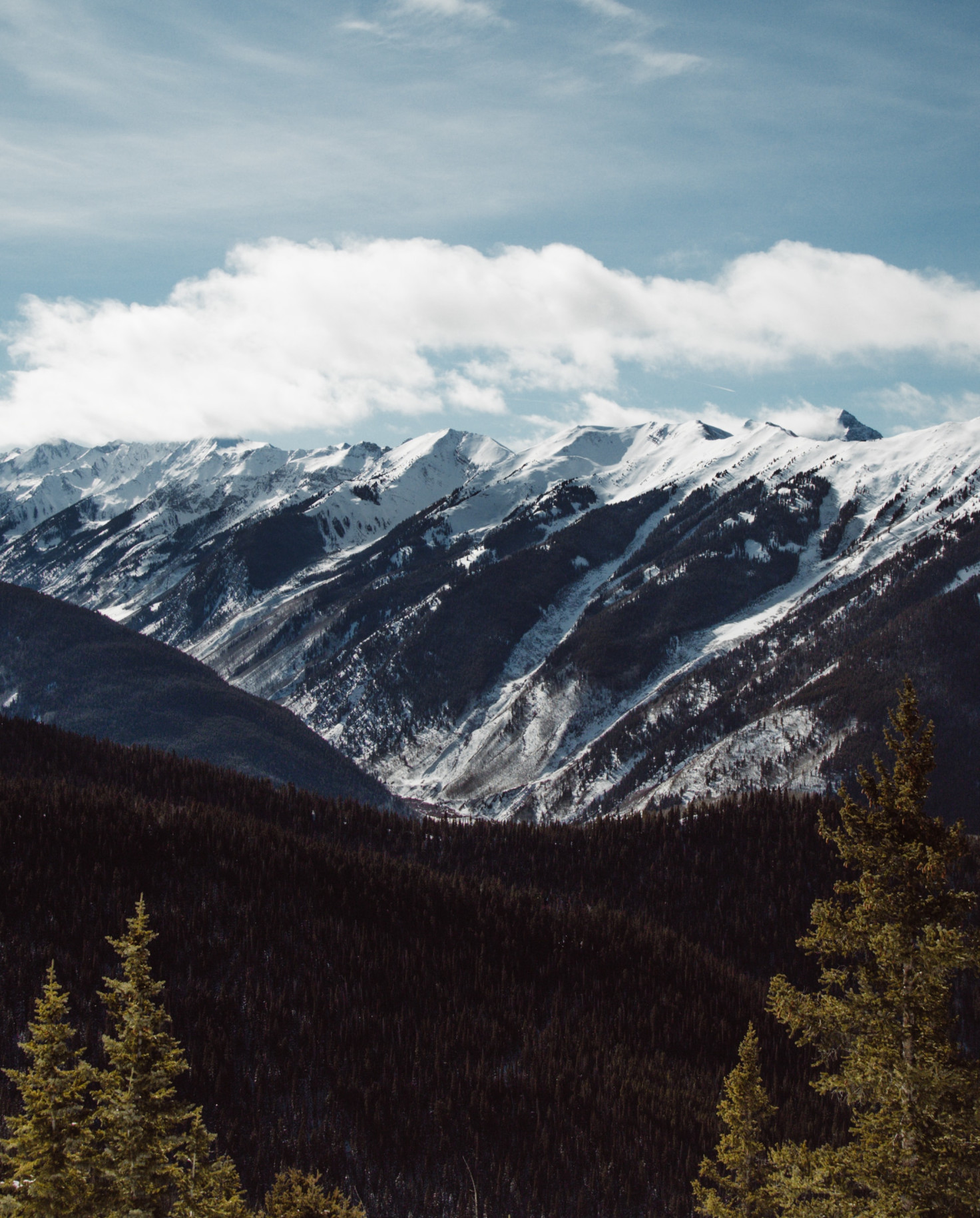 snowy mountains with cloudy skies during daytime