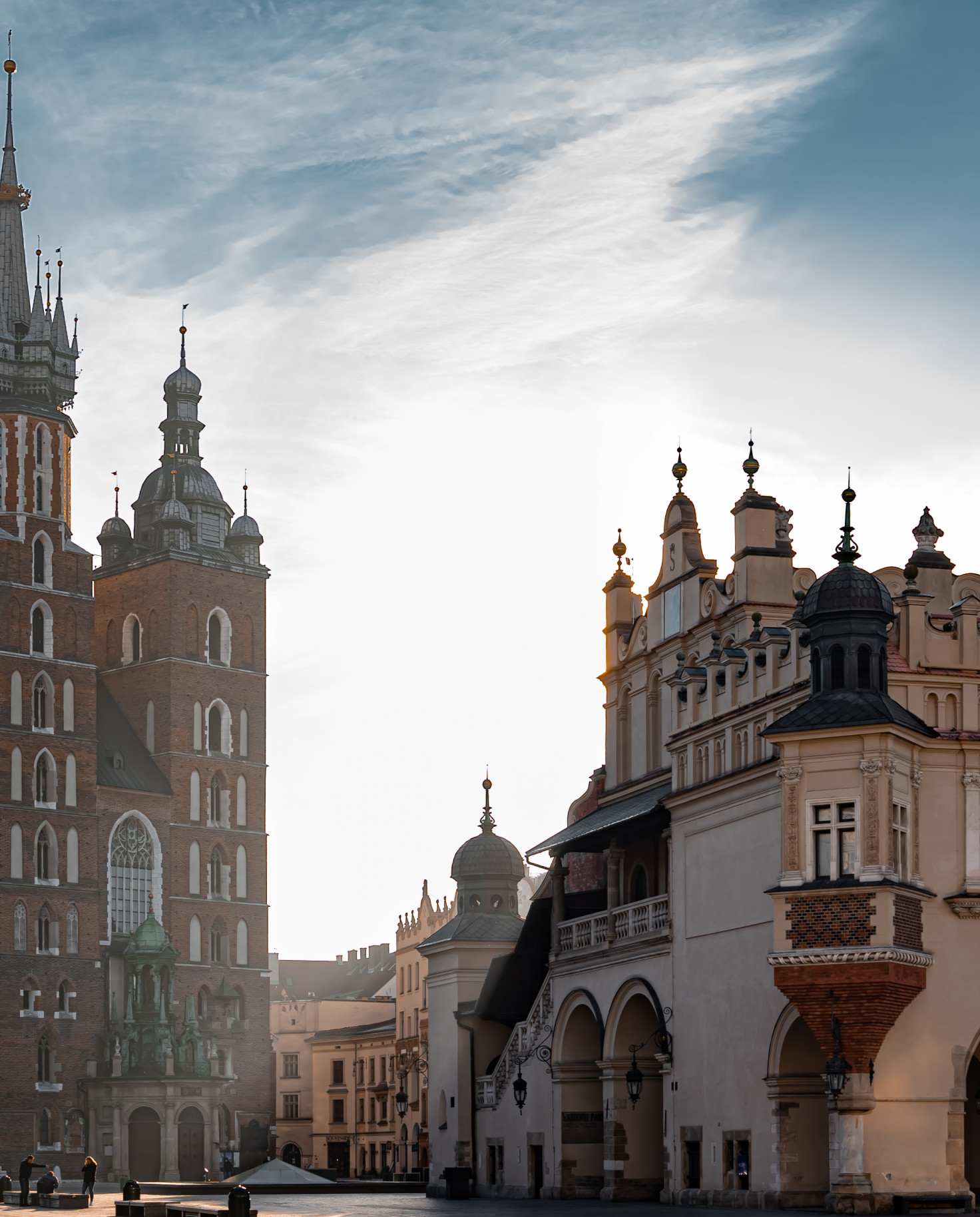 Historic building in Krakow, Poland under a blue sky