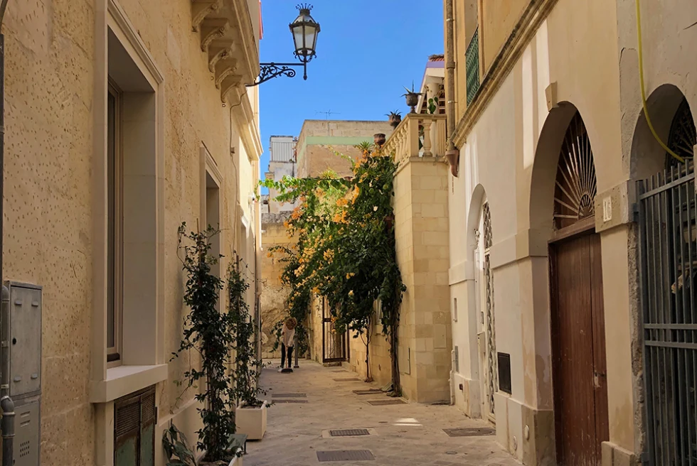Slow down and take a walk through Puglia’s famous narrow streets. 