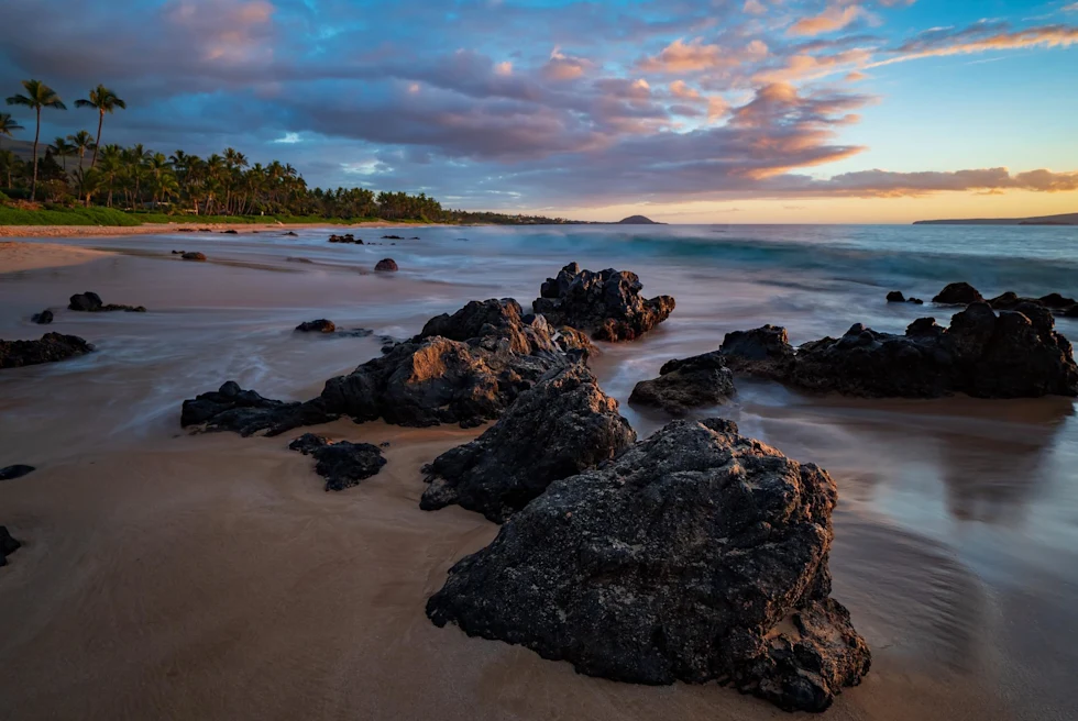 Brown Rocks On Seashore