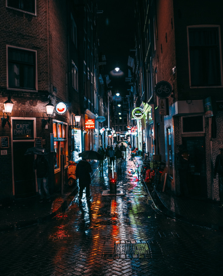 The night streets of Amsterdam. 