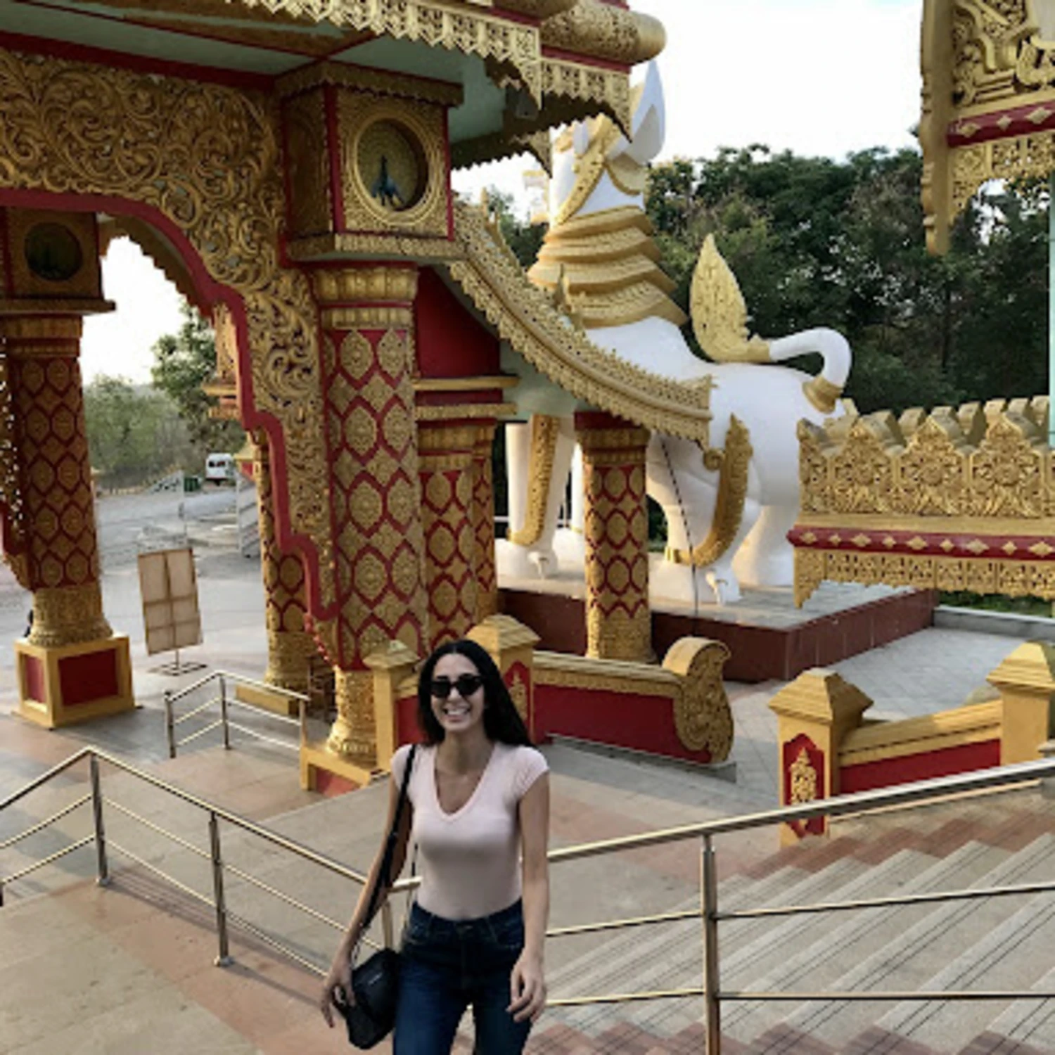 Girl in temple in Asia.