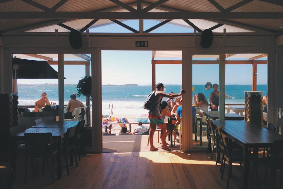 A Cafe on the beach.