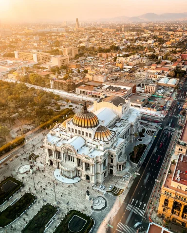 An aerial view of Mexico city. 