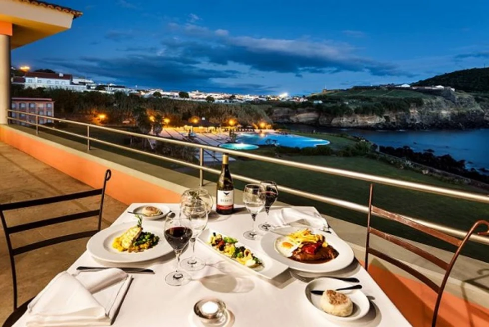 dining with a beautiful view Azores
