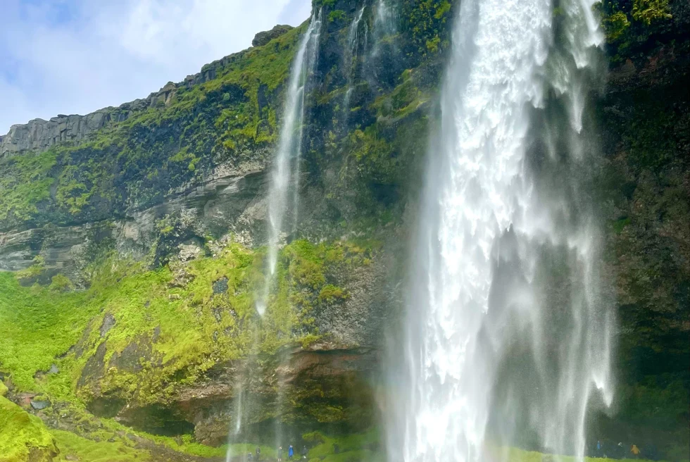 Mountains and waterfall