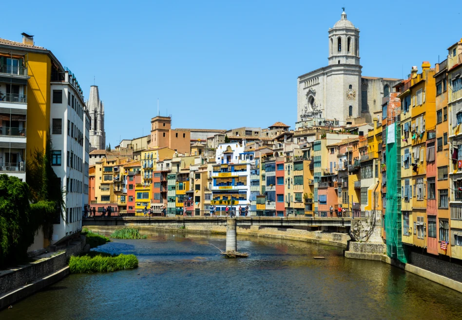 Girona colorful homes. 