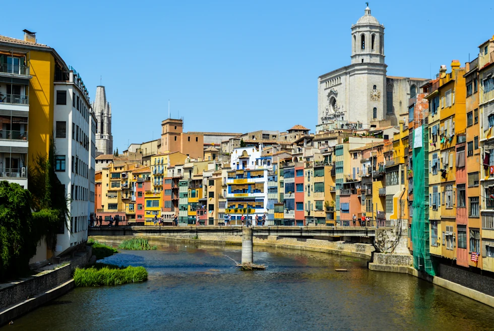 Girona colorful homes. 