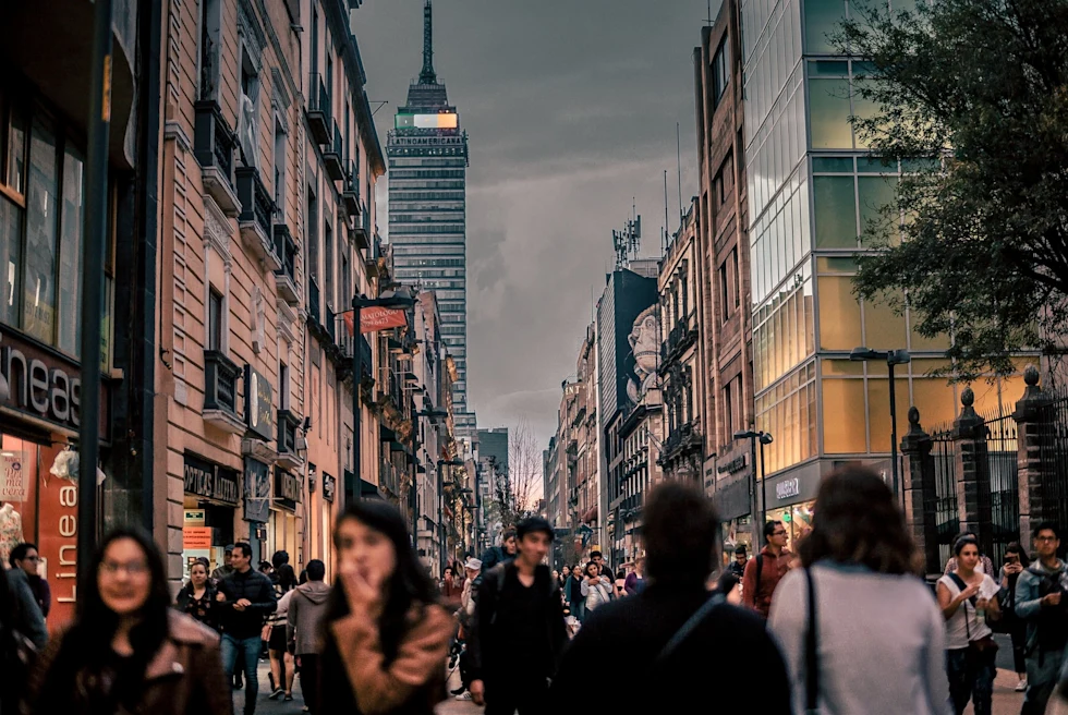 People roaming in the local market in Mexico.