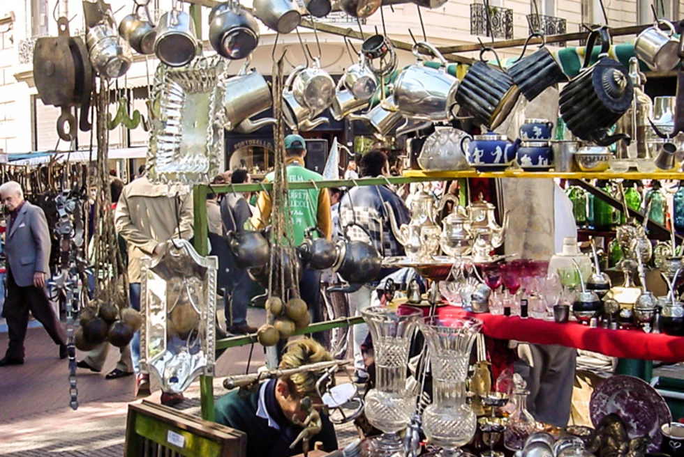 Antique stands in San Telmo, Buenos Aires.