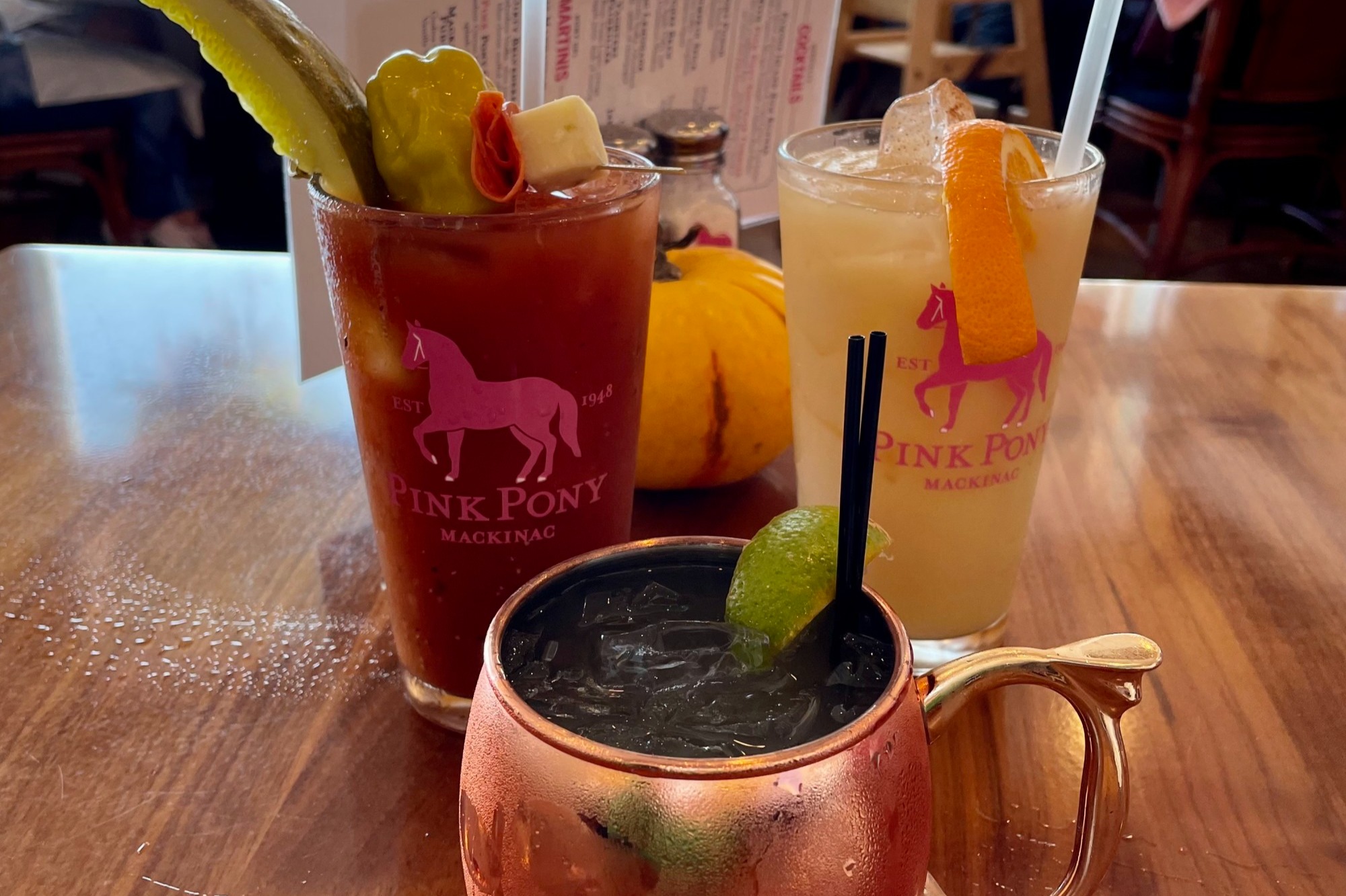 Two slushes on a table