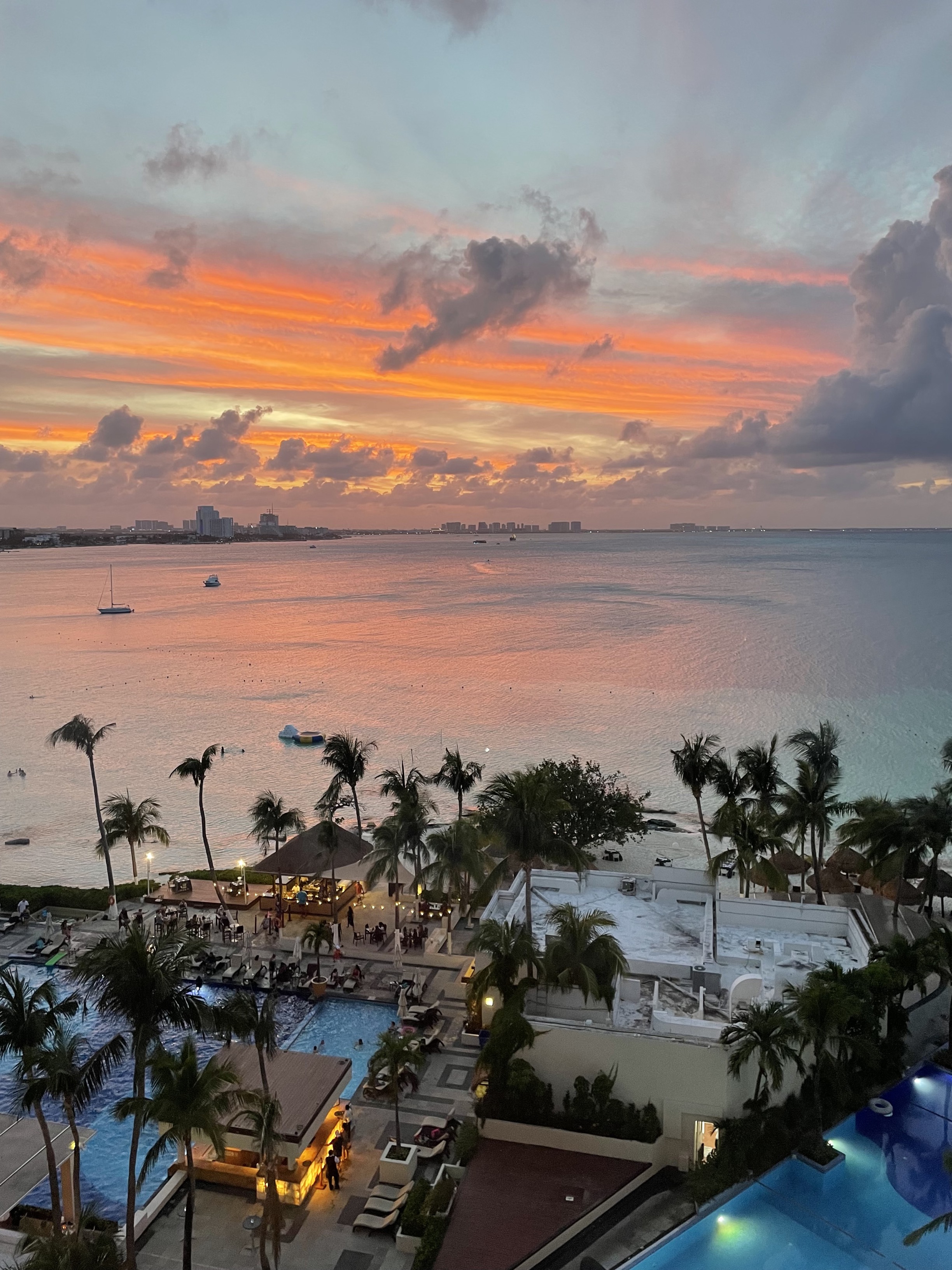 View of sea and sunset