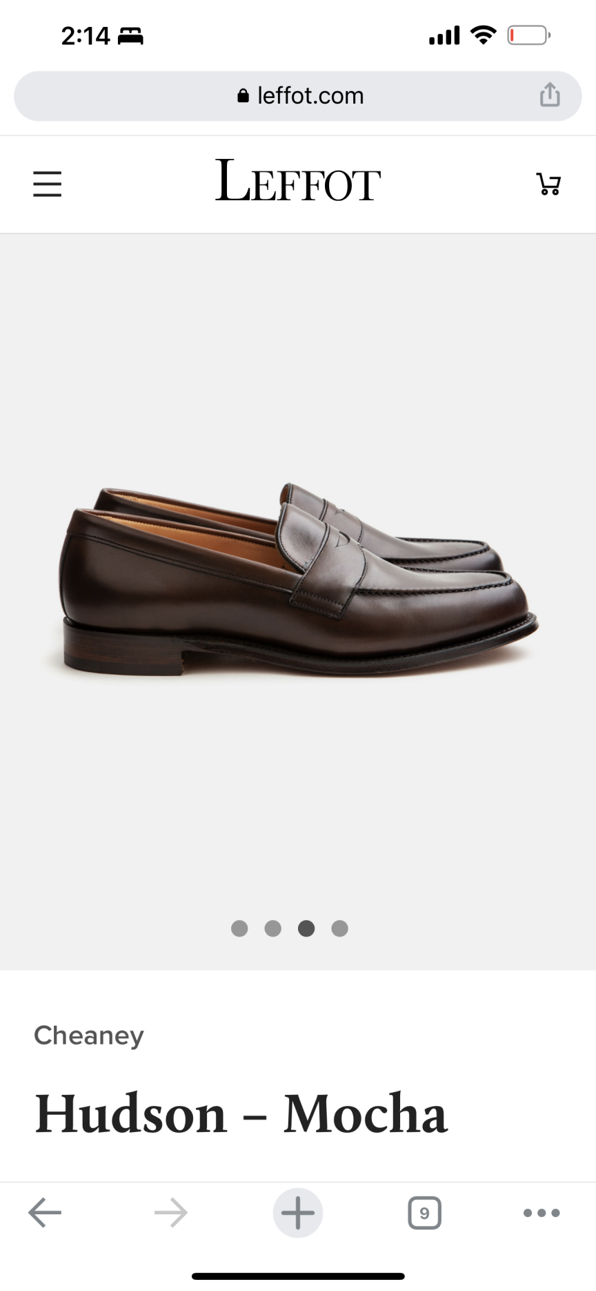 Cheaney loafers dark brown from Leffot in NYC