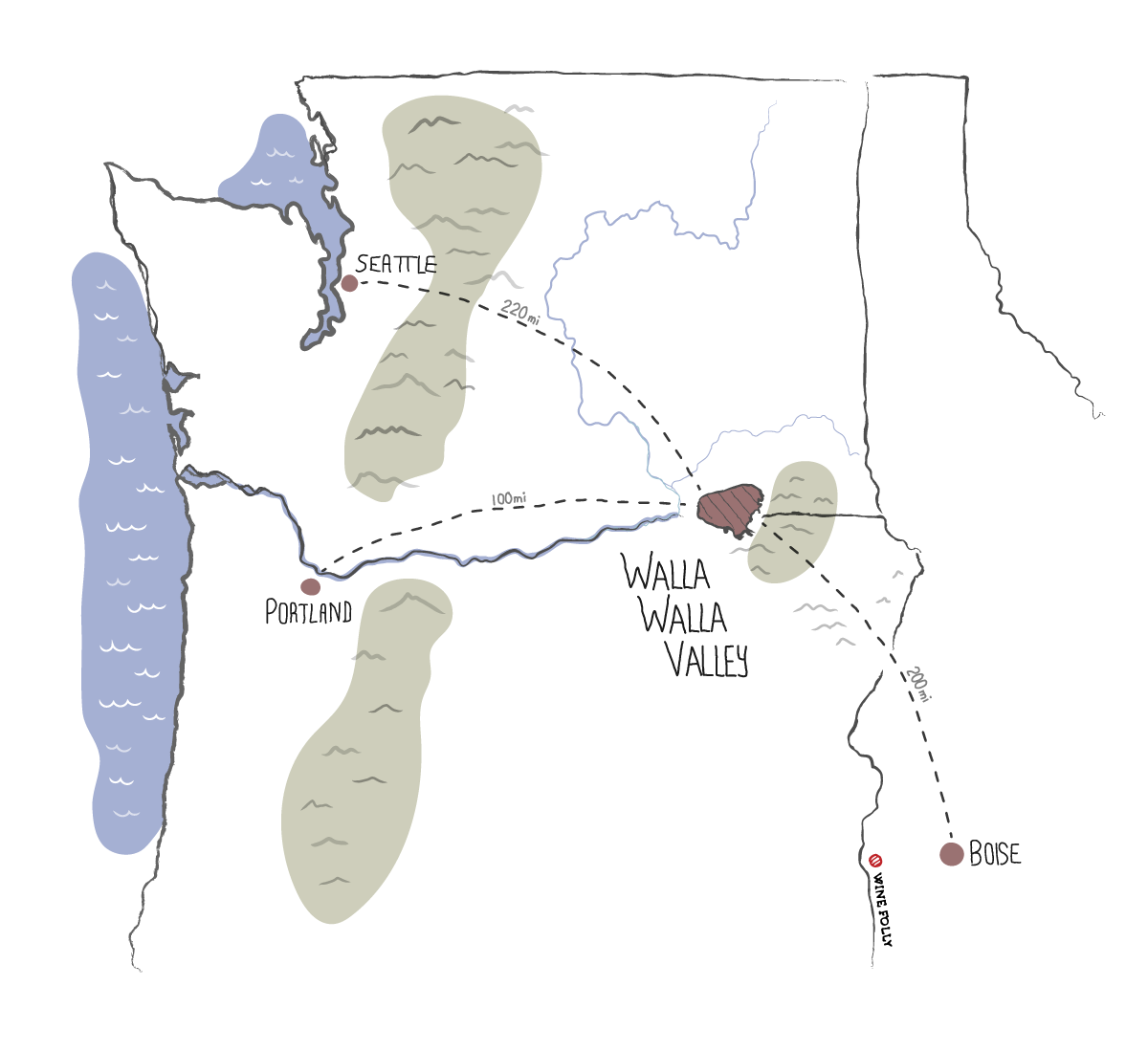 Map Of Walla Walla 1876 Water Bottle