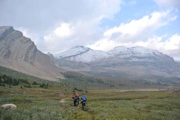 We approach Mount Willingdon (left), and Crown (right).