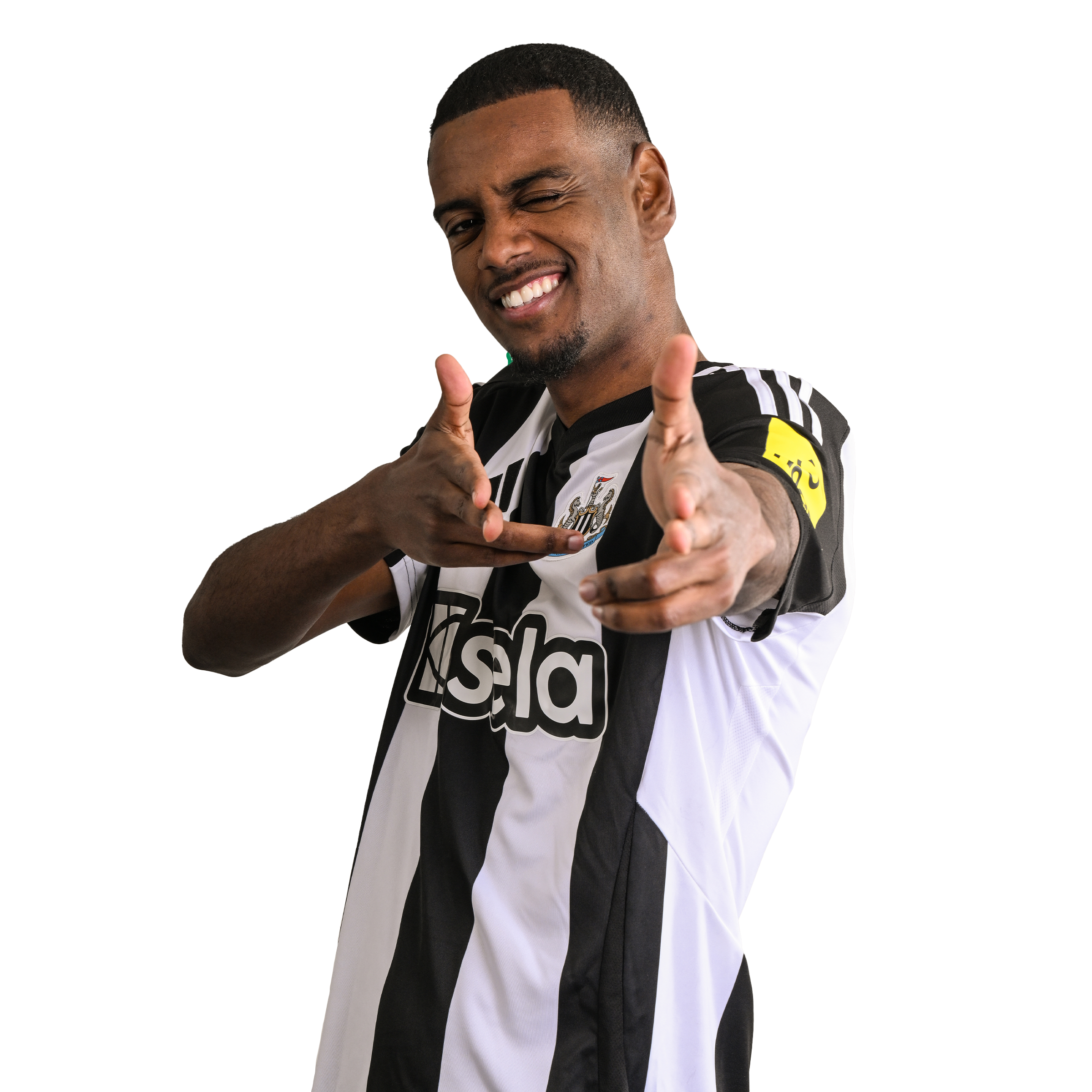 Alexander Isak celebration headshot