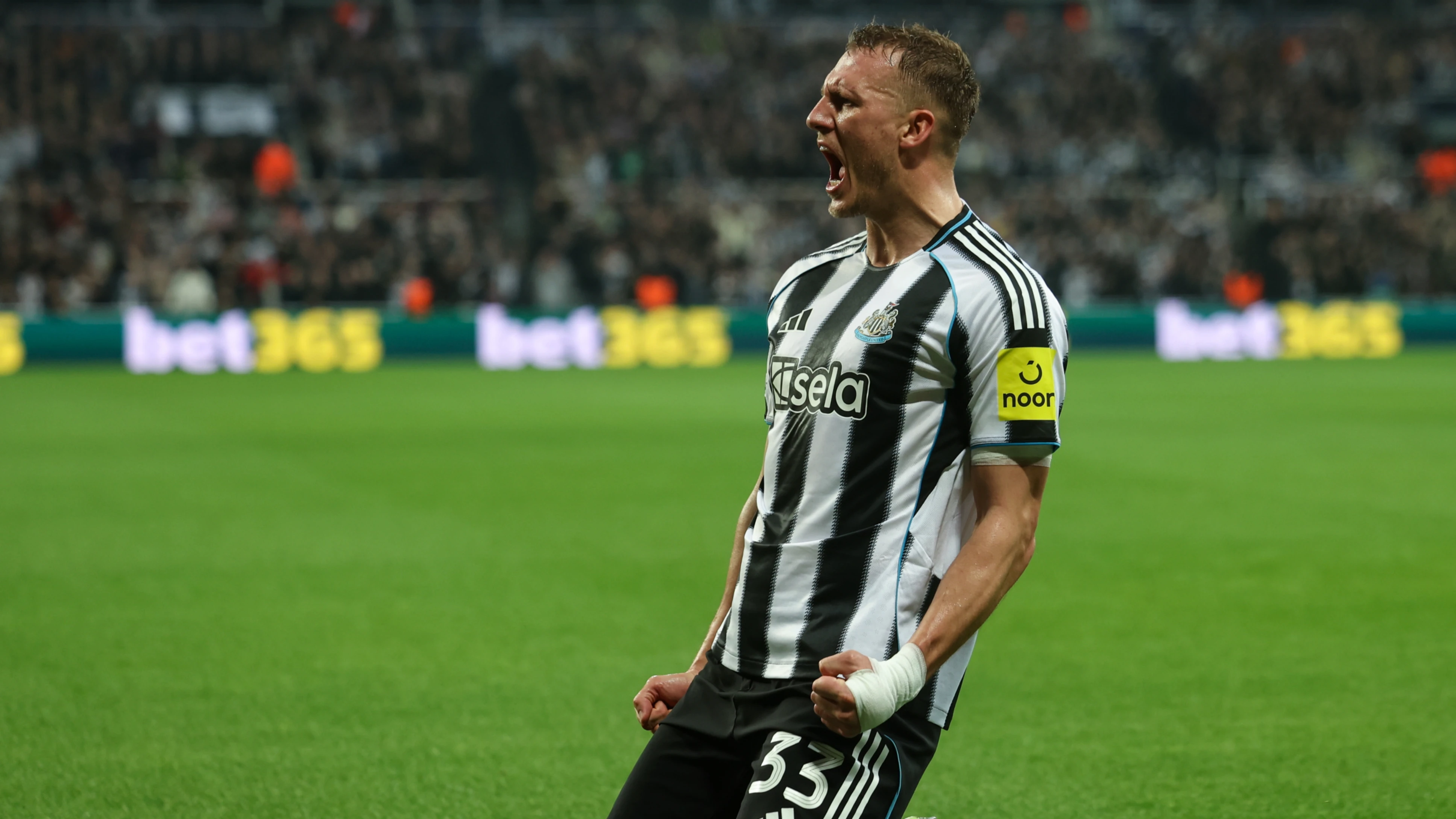 Dan Burn scores in the Champions League