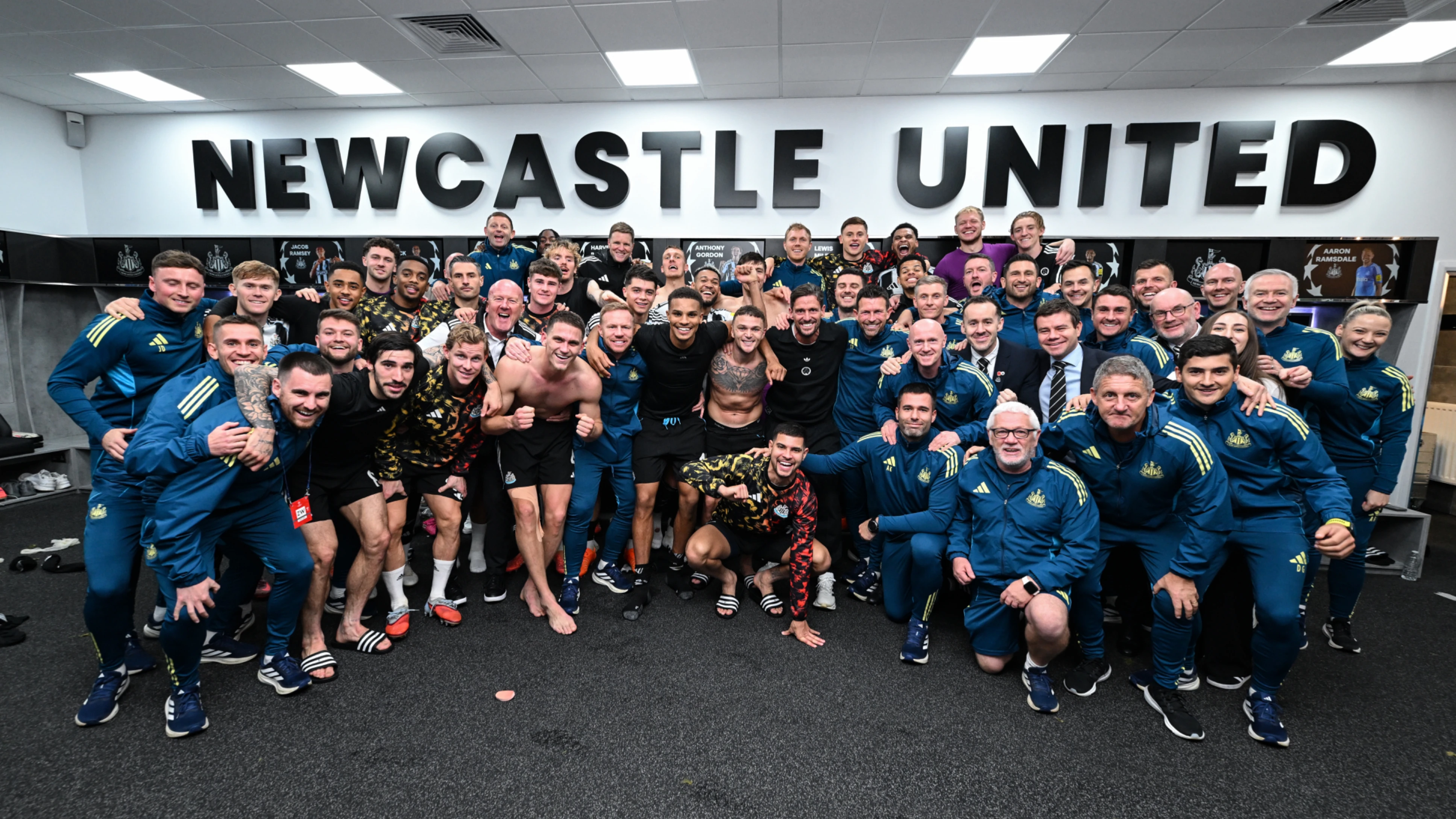 Newcastle United dressing room pic