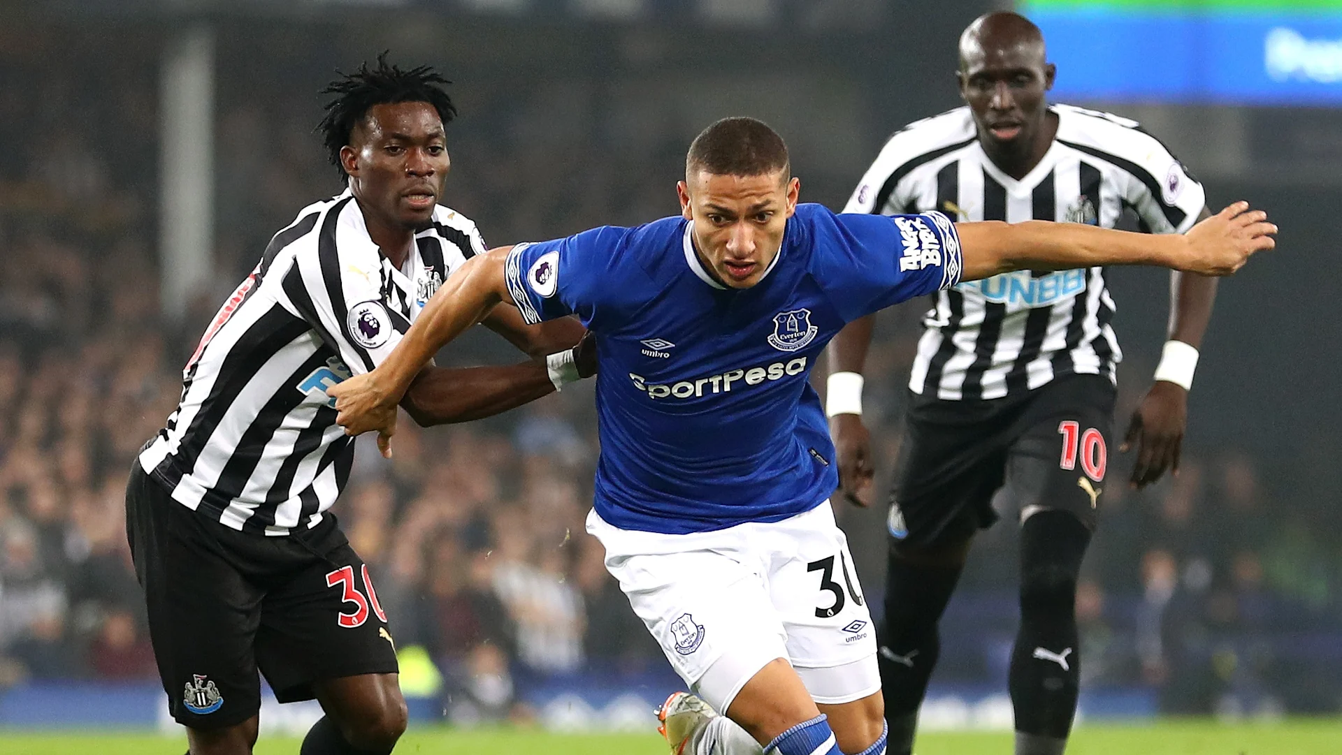 Everton Newcastle United match in the stadium