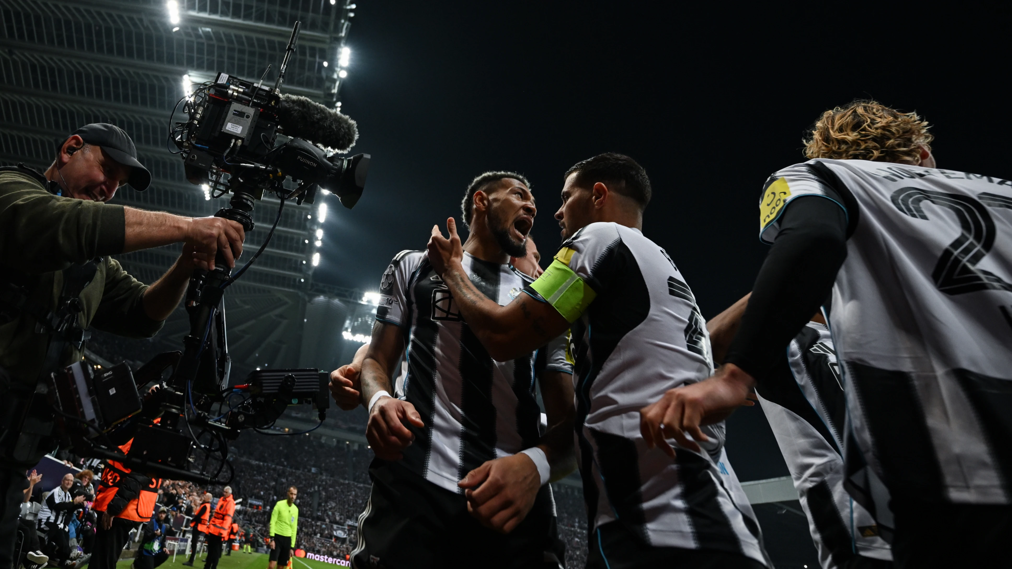 Joelinton and Bruno celebrate