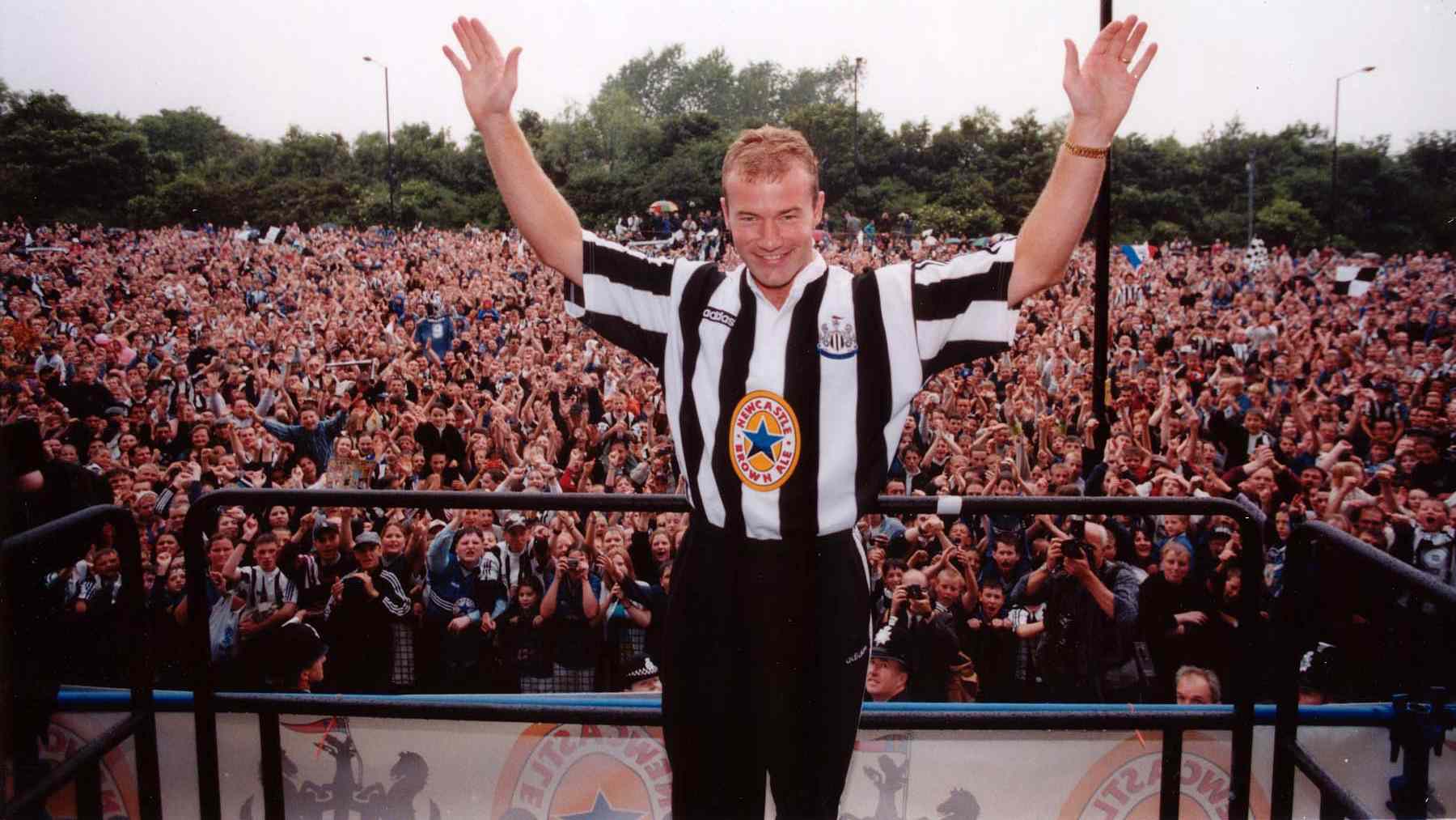 Photo Originale Alan Shearer - Newcastle United - Célébration Années 1990 - Vintage