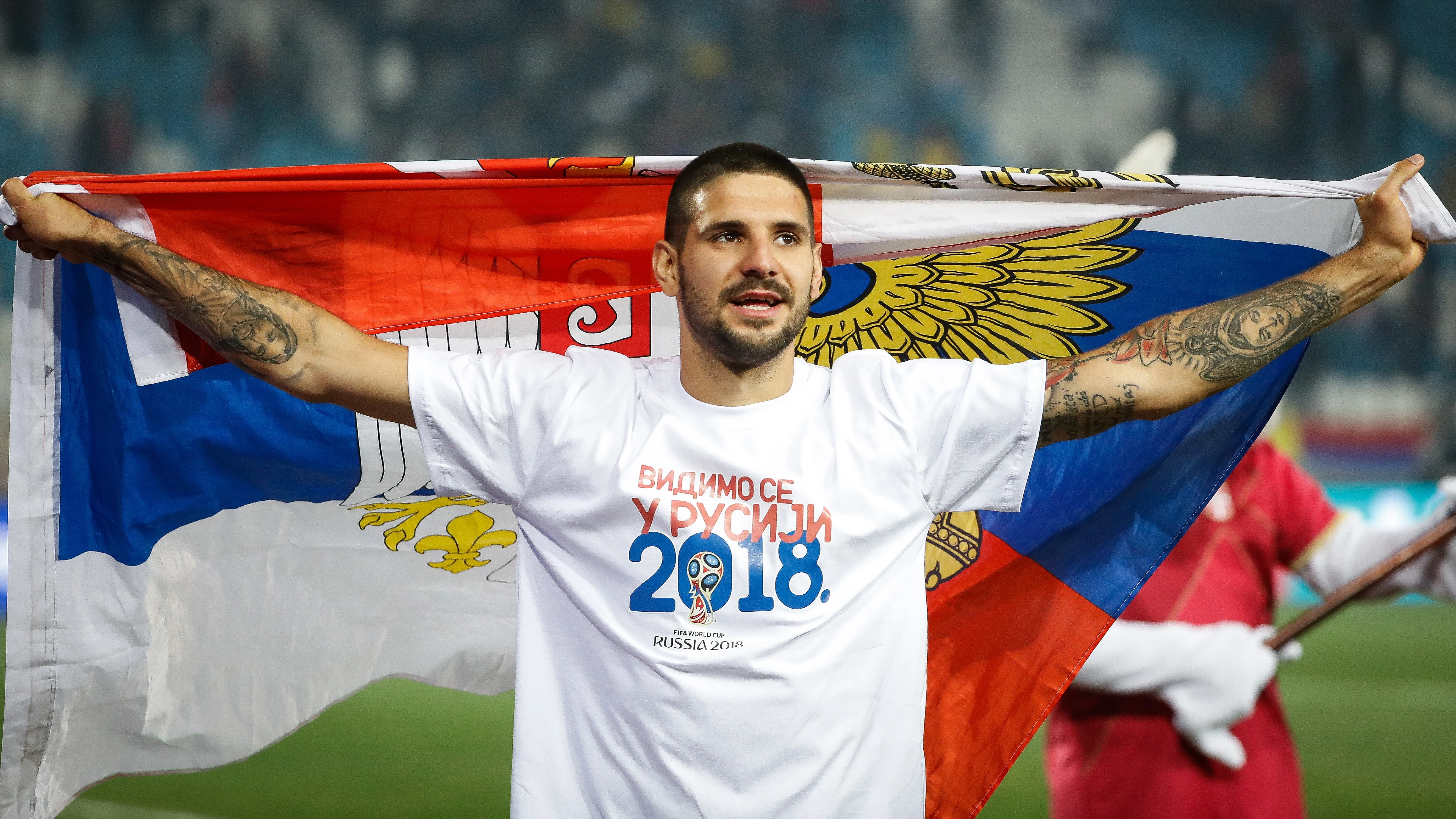 aleksandar-mitrovic-serbia-flag