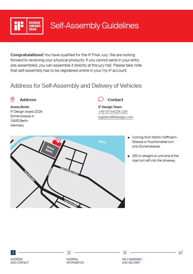 iF Design Shipping Detail Information iF DESIGN AWARD 2024 Shipment
