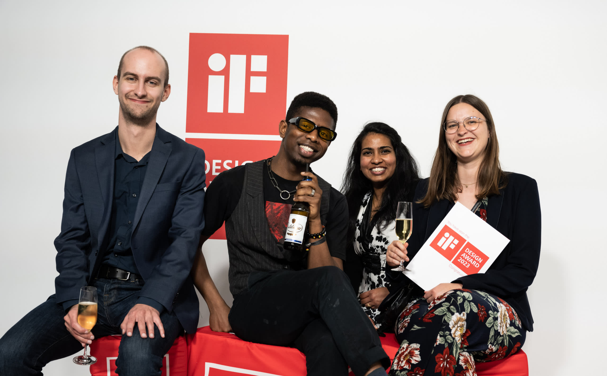 iF Design Award 2023 winners celebrating at the awards ceremony in Berlin - register now for the iF Design Award 2024!