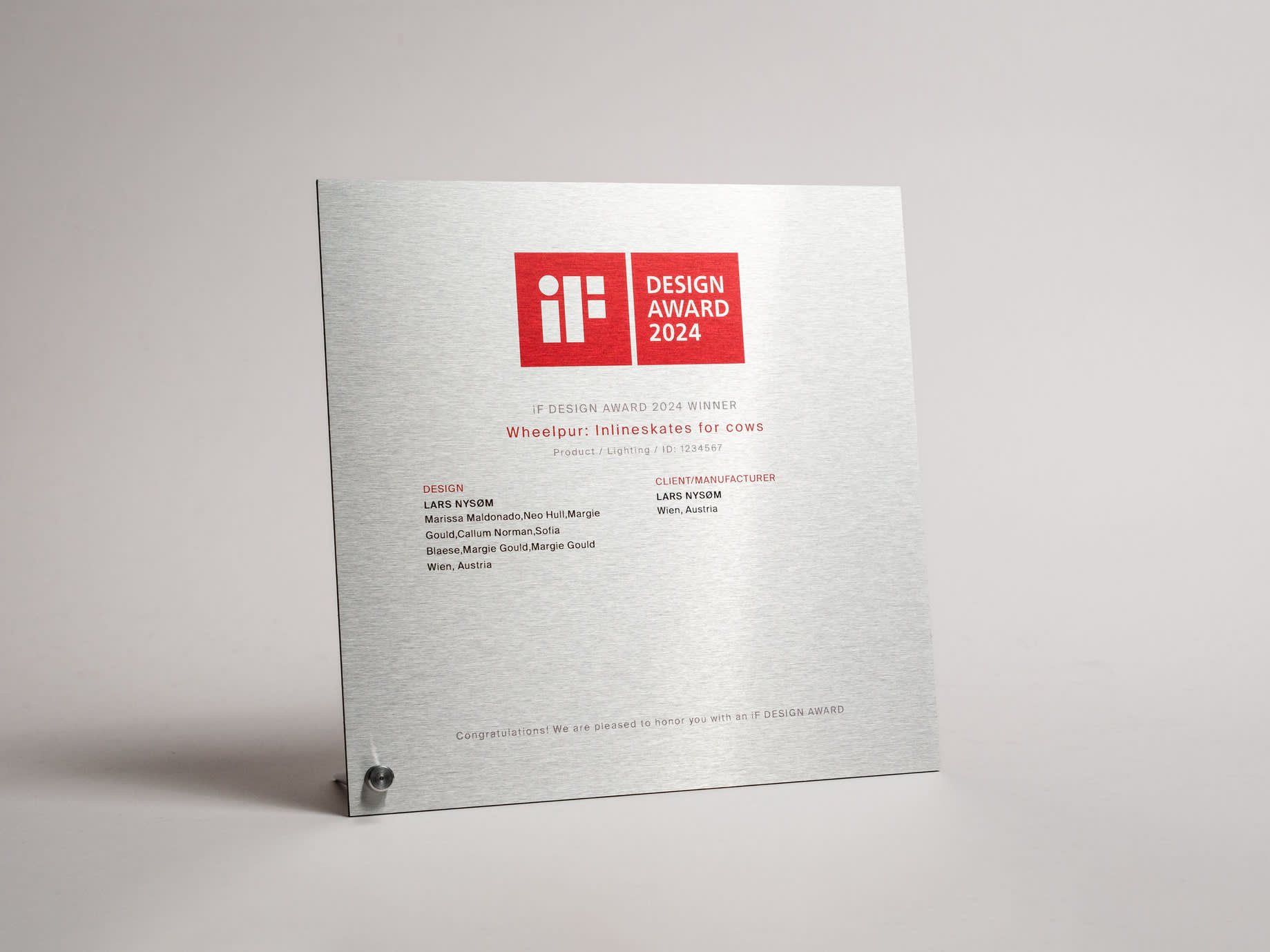 iF Design Award 2024 Aluminium Certificate