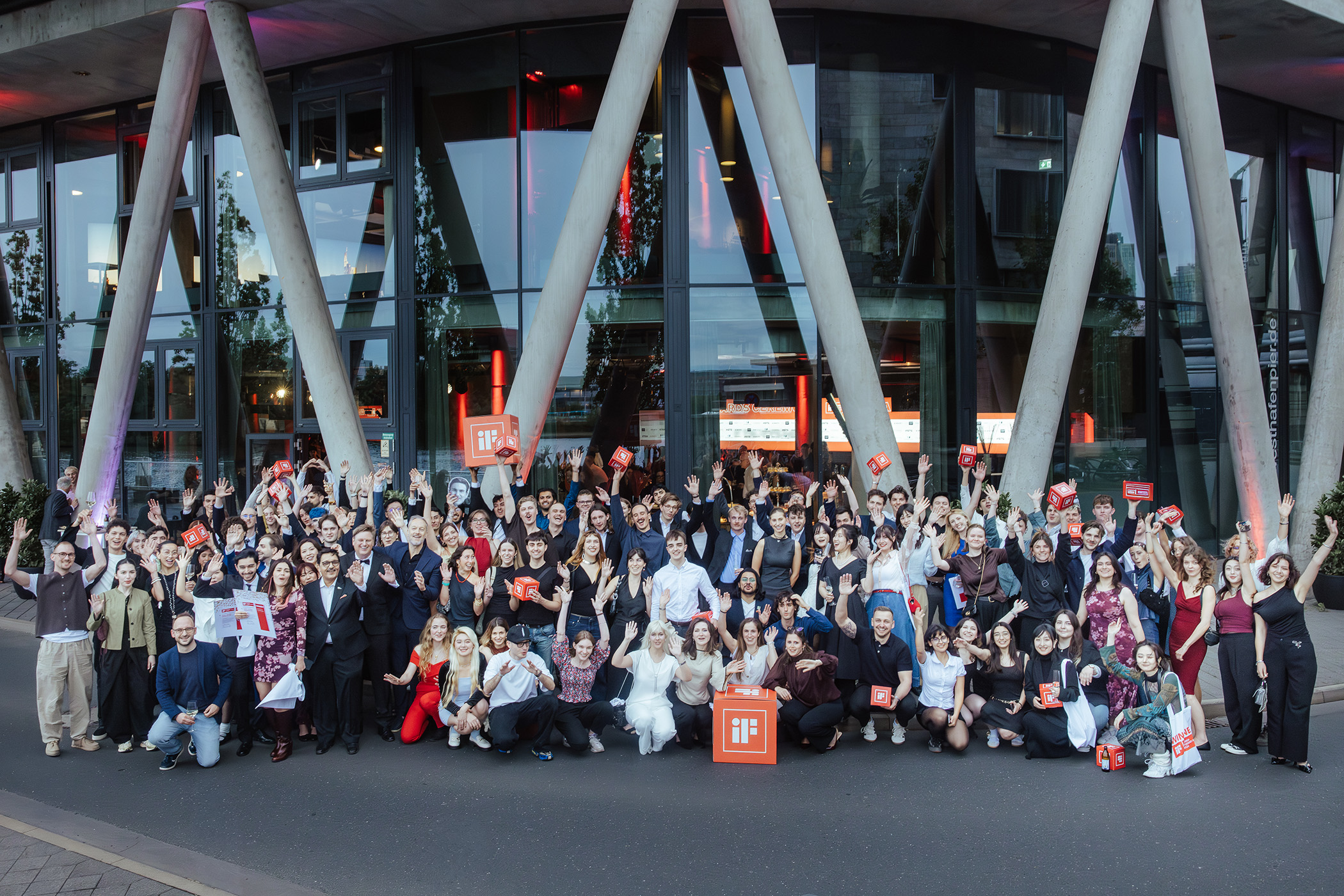 Student winners celebrating at iF Design Student Award 2026 event in Frankfurt/Main, Germany