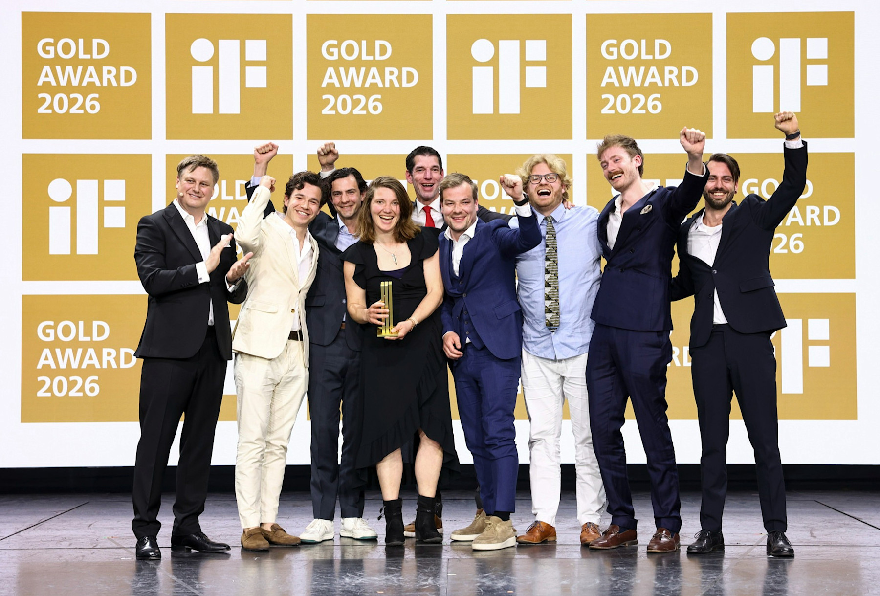Gold Award Winners 2026 are celebrating their great success in the audience at the iF Design Award Night in Berlin.