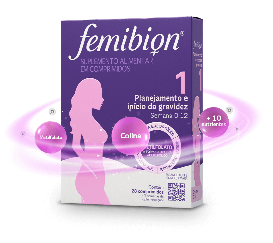 Femibion Brasil: embalagem de comprimidos multivitamínicos Femibion 1 para mulheres que planejam engravidar