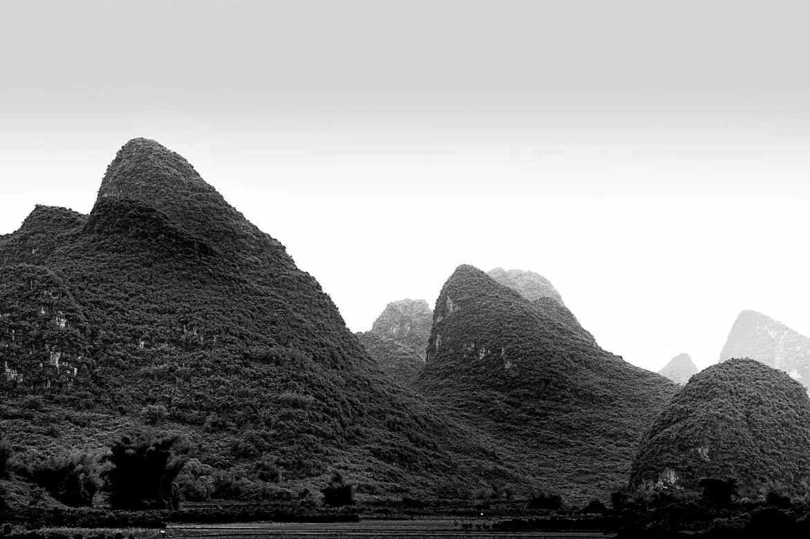 view of karst mountains, guilin