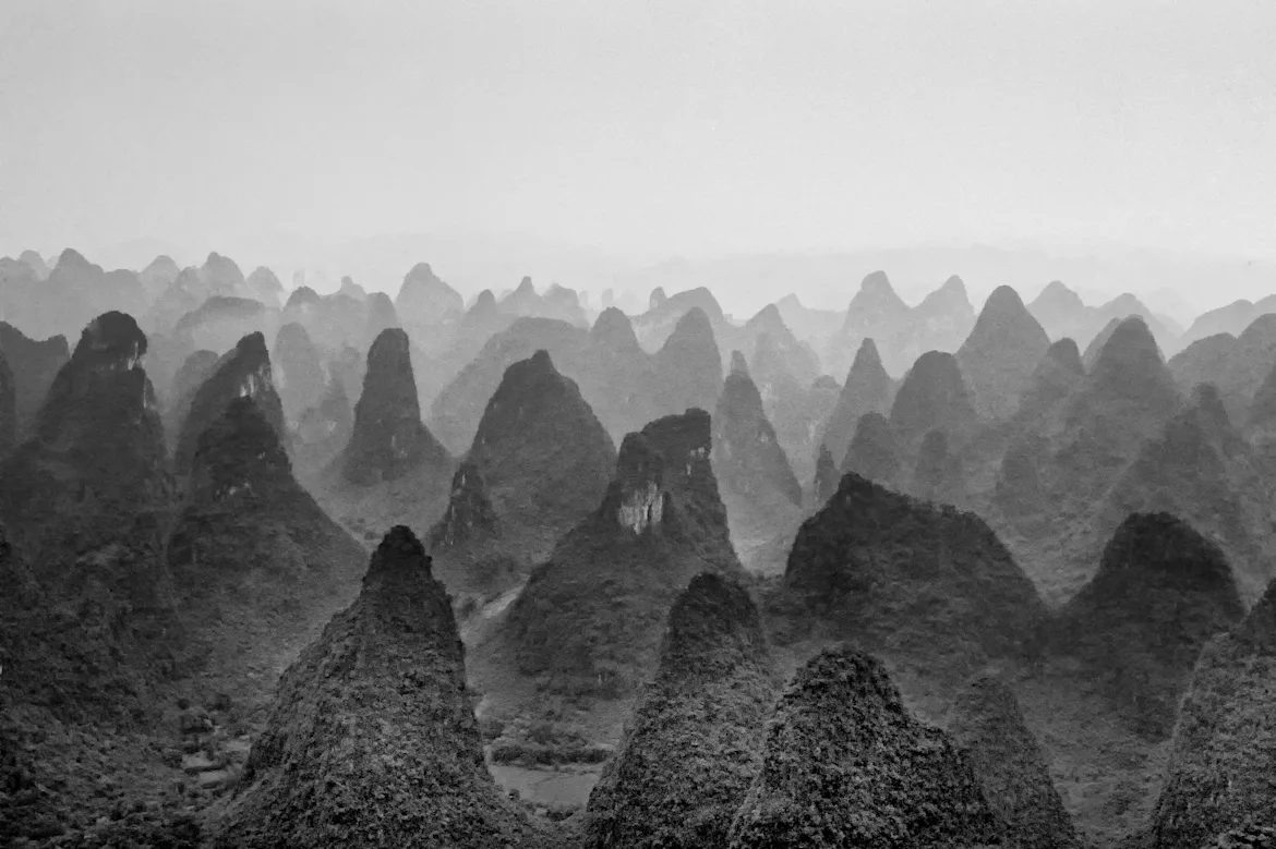 dawn view, karst mountains, guilin