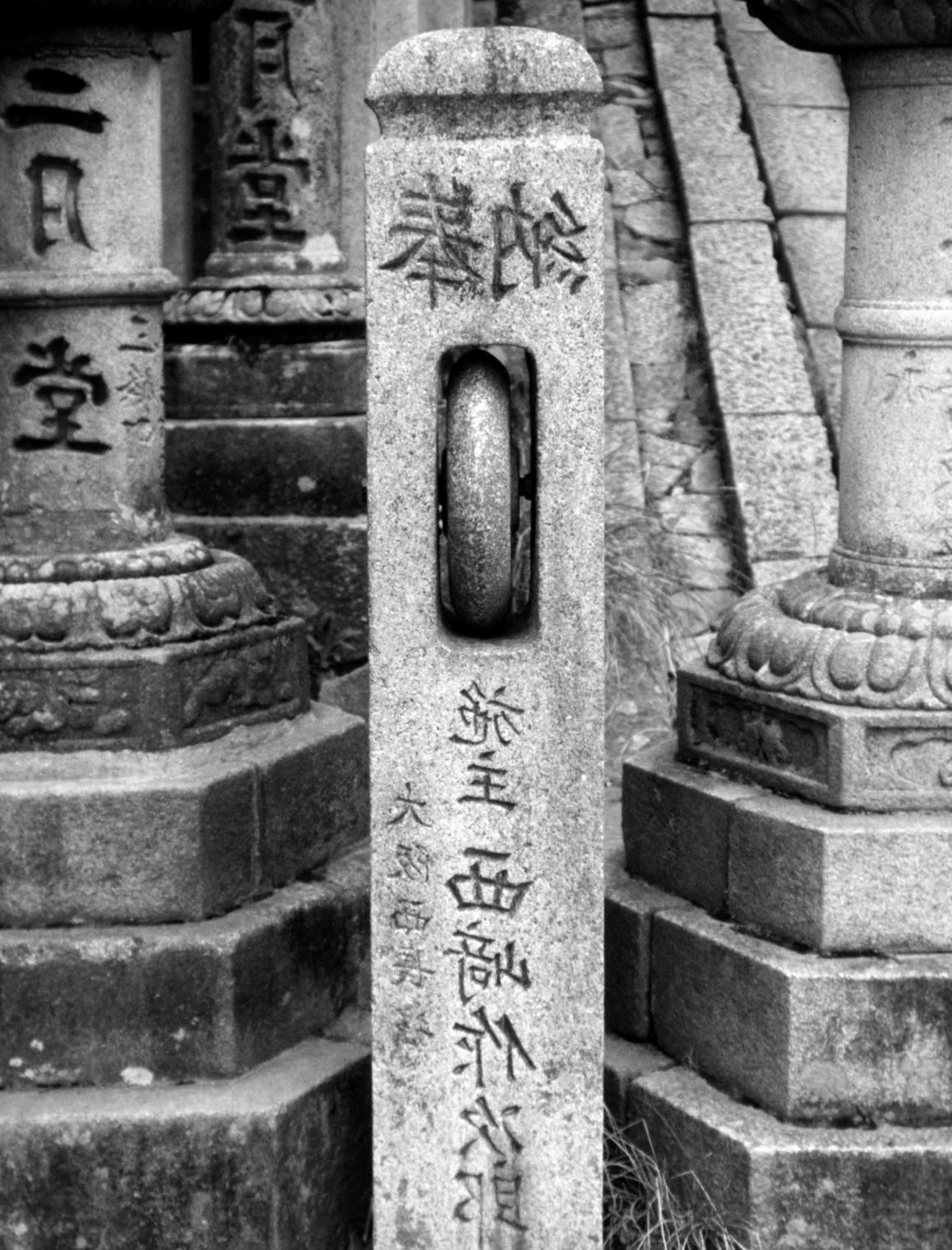 granite prayer wheel, kyomizudera, kyoto