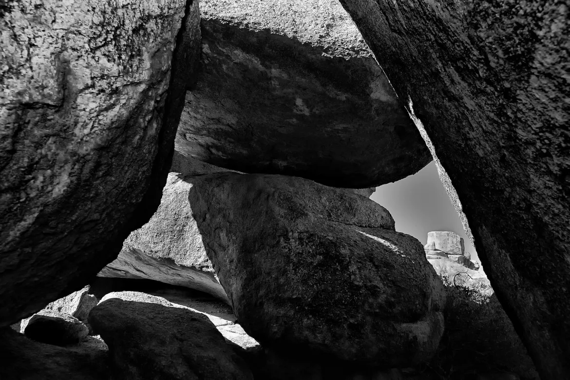 inside hohokam boulder encampment, cavecreek, arizona