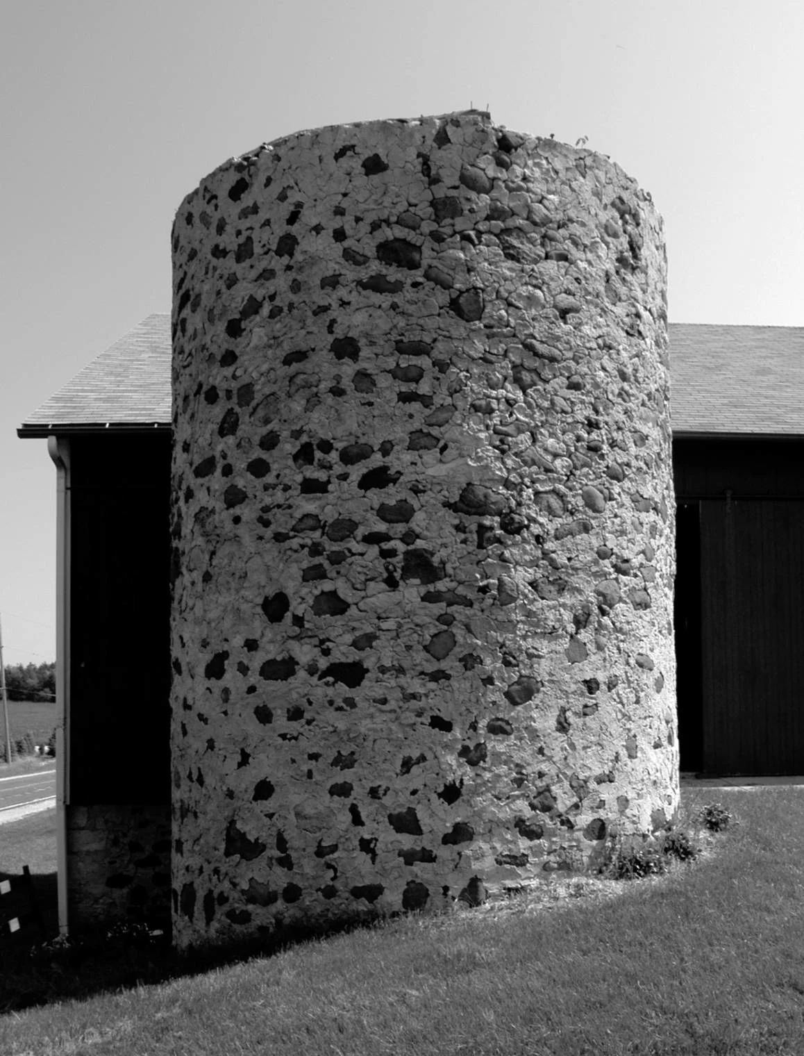 stone silo and barn, wisconsin